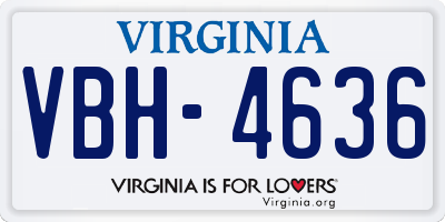 VA license plate VBH4636