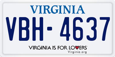 VA license plate VBH4637
