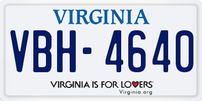 VA license plate VBH4640