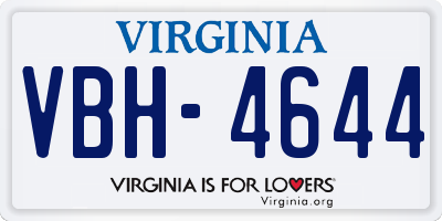 VA license plate VBH4644