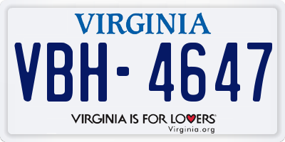 VA license plate VBH4647
