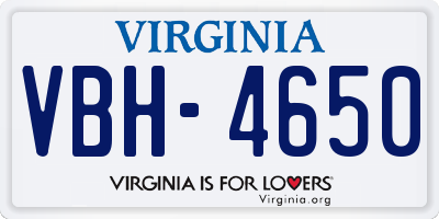 VA license plate VBH4650