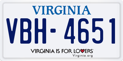 VA license plate VBH4651