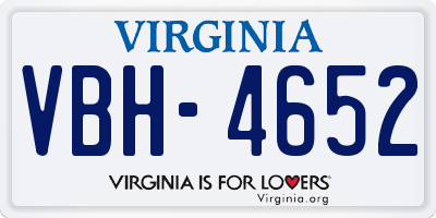 VA license plate VBH4652