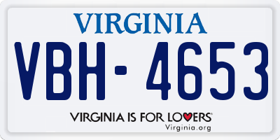 VA license plate VBH4653