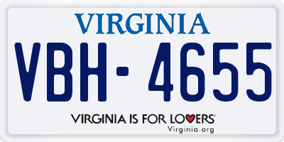 VA license plate VBH4655