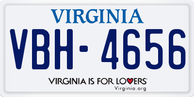 VA license plate VBH4656