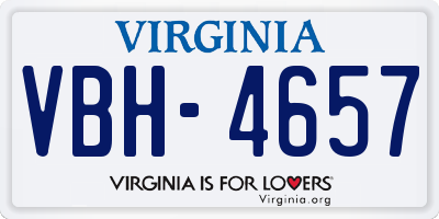 VA license plate VBH4657