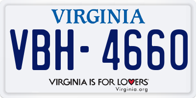 VA license plate VBH4660