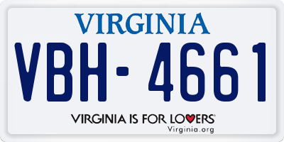 VA license plate VBH4661