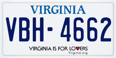 VA license plate VBH4662