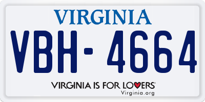 VA license plate VBH4664