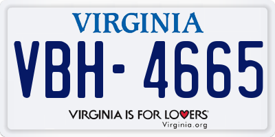 VA license plate VBH4665