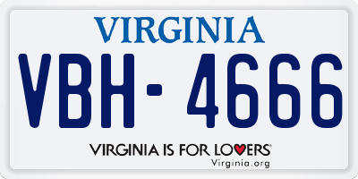 VA license plate VBH4666