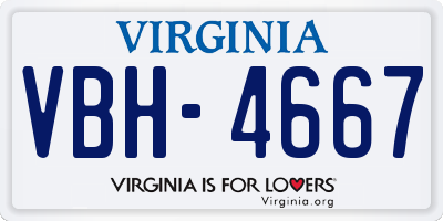 VA license plate VBH4667