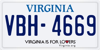 VA license plate VBH4669