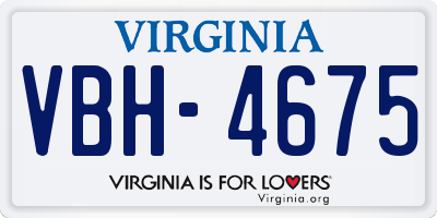 VA license plate VBH4675