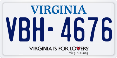 VA license plate VBH4676