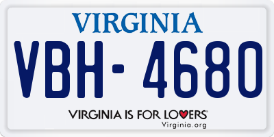 VA license plate VBH4680
