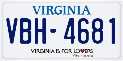 VA license plate VBH4681