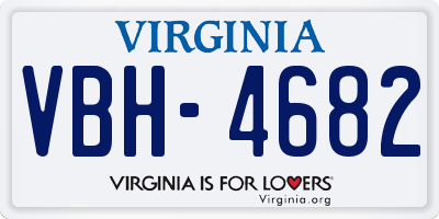 VA license plate VBH4682