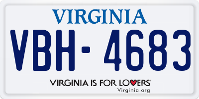 VA license plate VBH4683