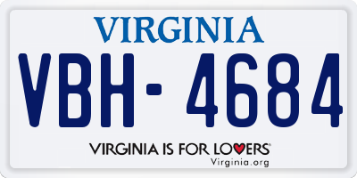 VA license plate VBH4684