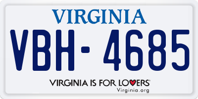 VA license plate VBH4685