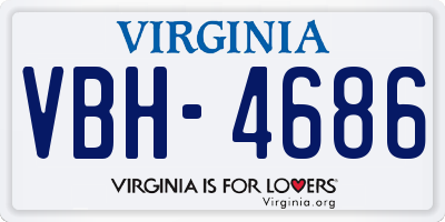 VA license plate VBH4686
