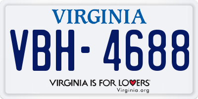 VA license plate VBH4688