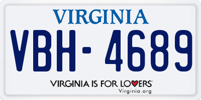 VA license plate VBH4689