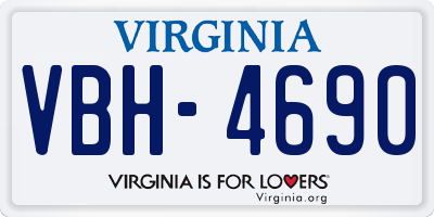 VA license plate VBH4690