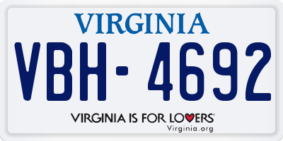 VA license plate VBH4692
