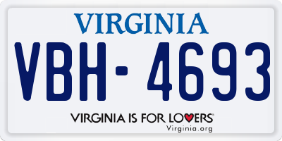 VA license plate VBH4693