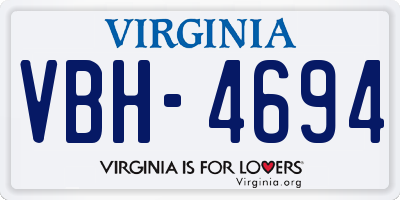 VA license plate VBH4694