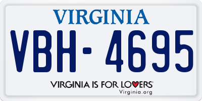 VA license plate VBH4695