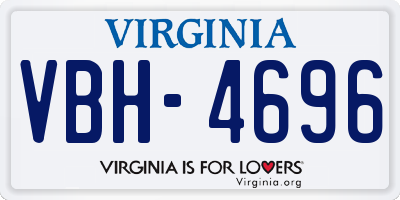 VA license plate VBH4696