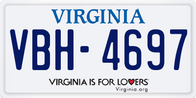 VA license plate VBH4697
