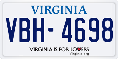 VA license plate VBH4698