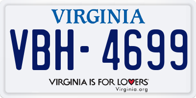VA license plate VBH4699