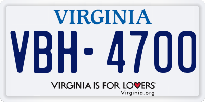 VA license plate VBH4700