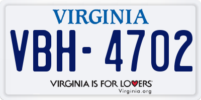 VA license plate VBH4702