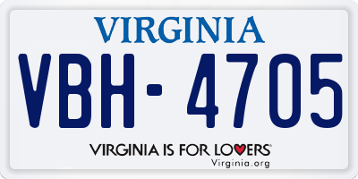 VA license plate VBH4705
