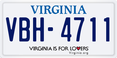 VA license plate VBH4711