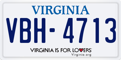 VA license plate VBH4713