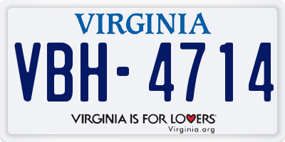 VA license plate VBH4714