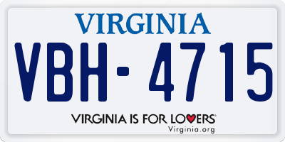 VA license plate VBH4715