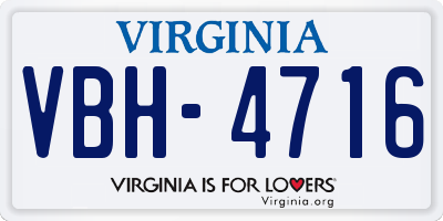 VA license plate VBH4716