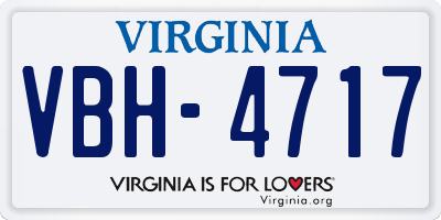 VA license plate VBH4717