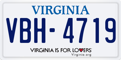 VA license plate VBH4719